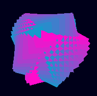 Screenshot of processing application using 3d Matrix Transforms